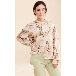 CAARA Marbled Button-down Blouse​